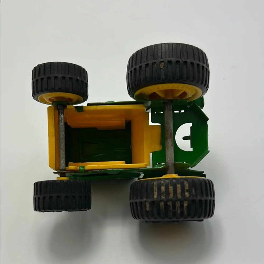 Vintage Buddy L Green Farm Toy Tractor Checkered Yellow Made In Japan Die Cast